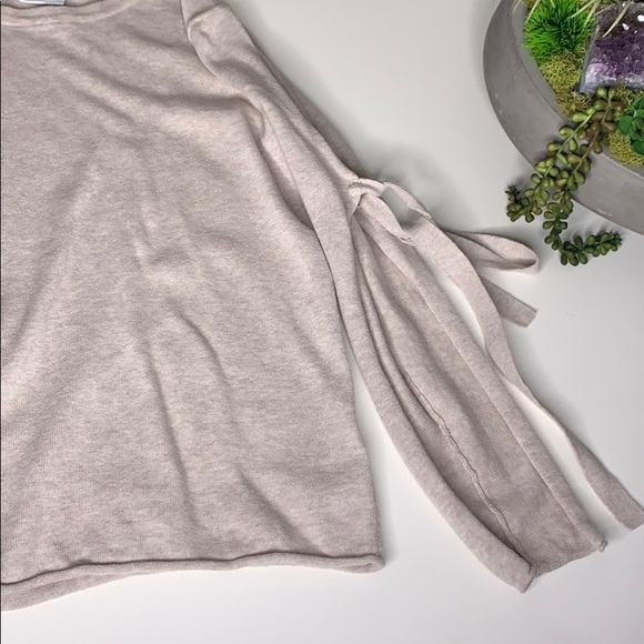 Vila Oatmeal Split Sleeve Crewneck Sweater XS women’s - Picture 5 of 7